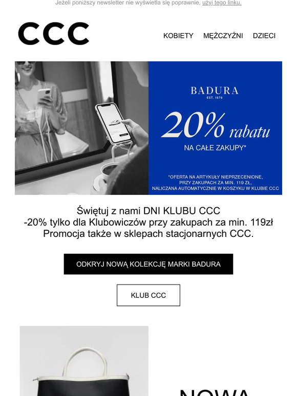 Badura -20% 🥳 Trwają Dni Klubu CCC!