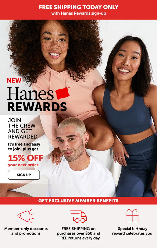 Sign Up for Hanes Rewards