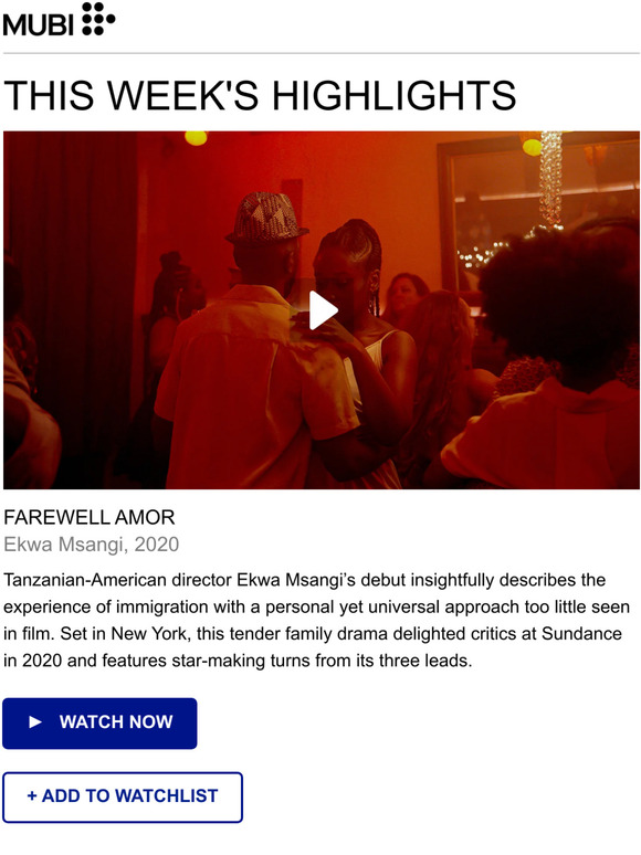 This week on MUBI: Watch Farewell Amor