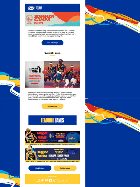 Golden State Warriors Shop Ready, Set, Go 2023 Summer Camps