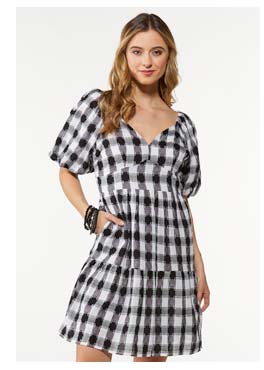 Shop Gingham Fit and Flare Dress