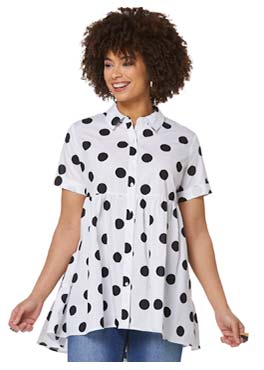 Shop Tiered Polka Dot Tunic