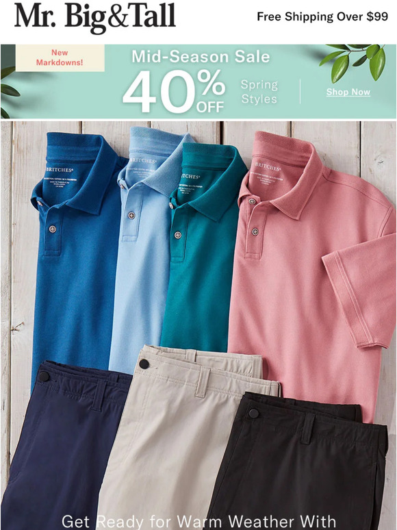 mr big and tall clearance