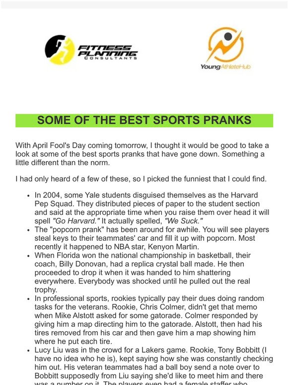 Some Of The Best Sports Pranks