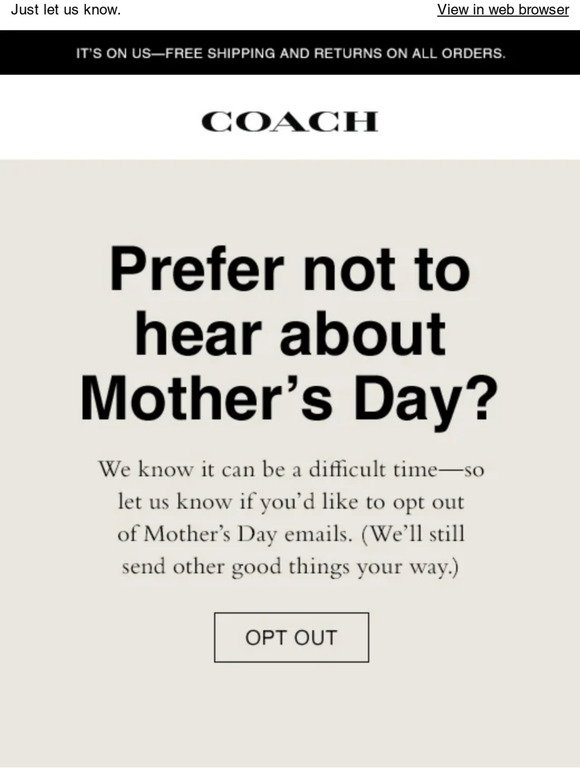 prefer not to receive mother's day emails? - Sweetflexx