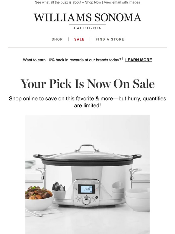 West Elm Good news! AllClad Gourmet Plus Slow Cooker, 7Qt. with All