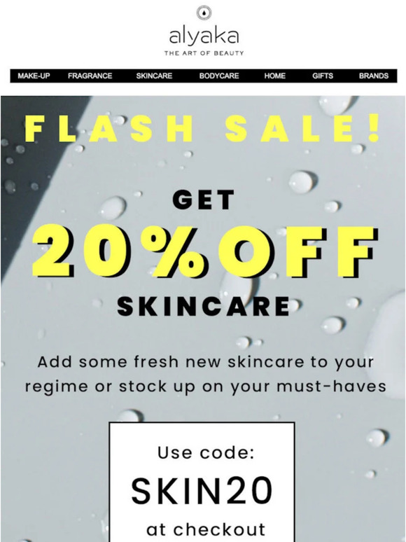 Hi there!  🥳 20% off skincare - this way 👉
