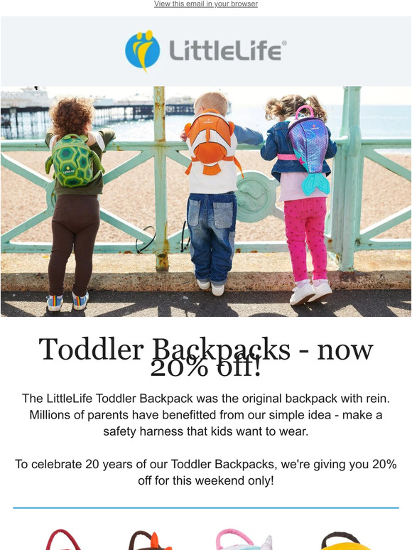 Toddler Backpacks - now 20% off!