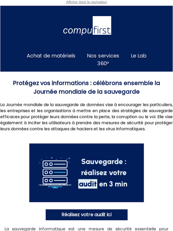 Célébrons la Journée mondiale de la sauvegarde en protégeant ce qui compte le plus