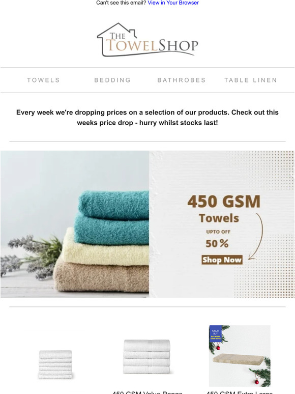 🚨Weekly Price Drop - 450 GSM Towels - Upto 50% OFF🚨