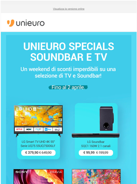 📺 Soundbar e TV: un weekend di sconti imperdibili su una selezione!