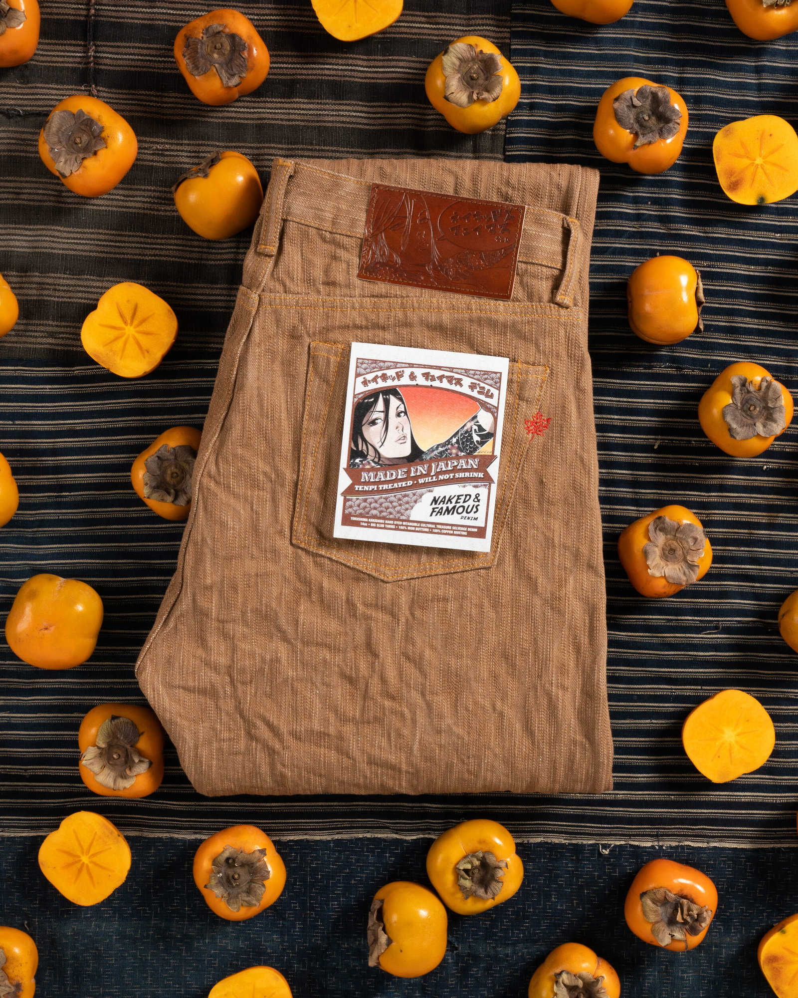 MIJ11 - Tokushima Hand Dyed Kakishibu Selvedge