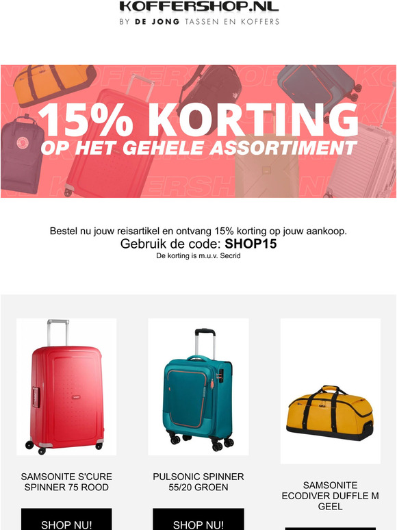 15% korting op alles!