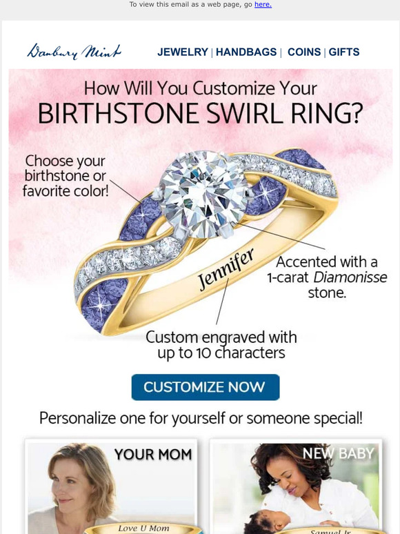 Danbury mint sale birthstone swirl ring