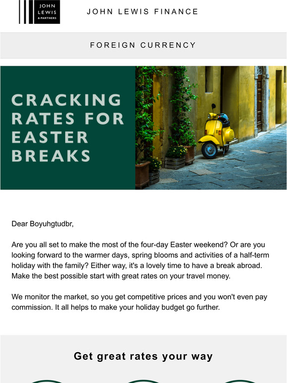Easter break booked? Hop over to see our great travel money rates