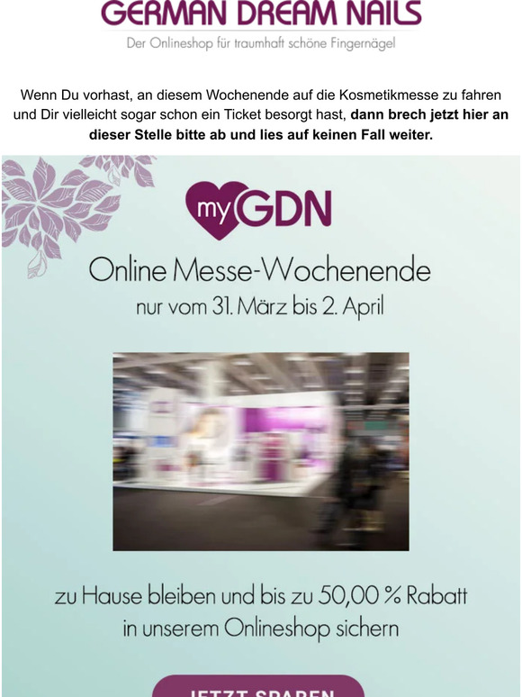Unser Messe Special: Jetzt bis zu 50% online sparen 💅