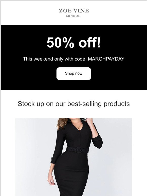 50% off this weekend only!