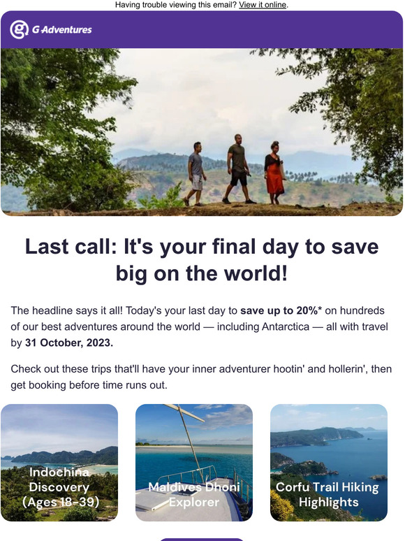 Last day to save up to 20%!