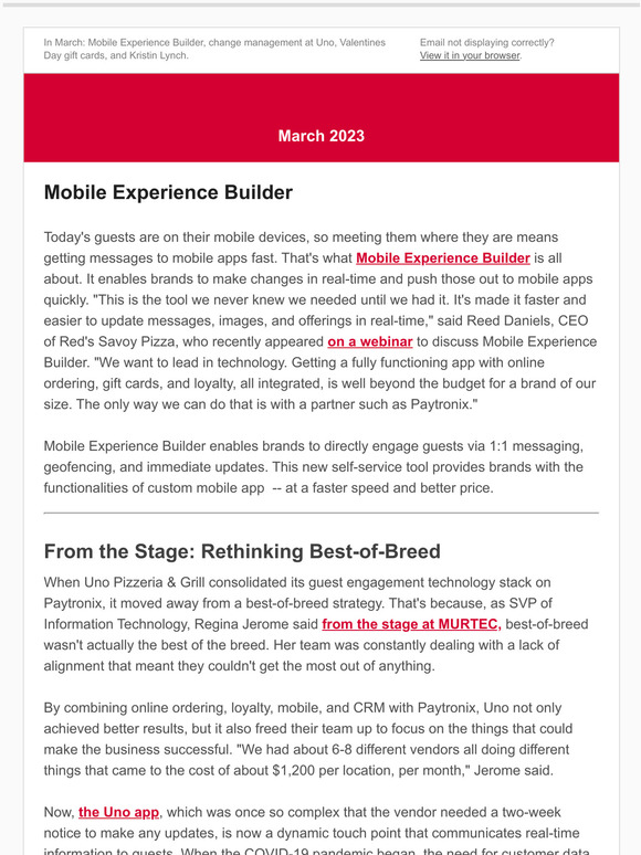 Paytronix March Newsletter