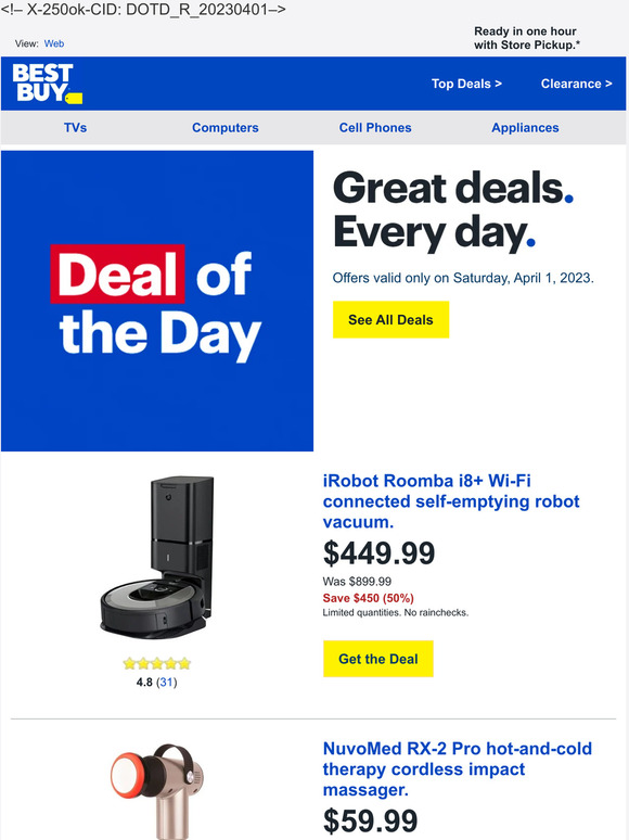 Best Buy Today only Save 450 on iRobot Roomba i8+ WiFi connected