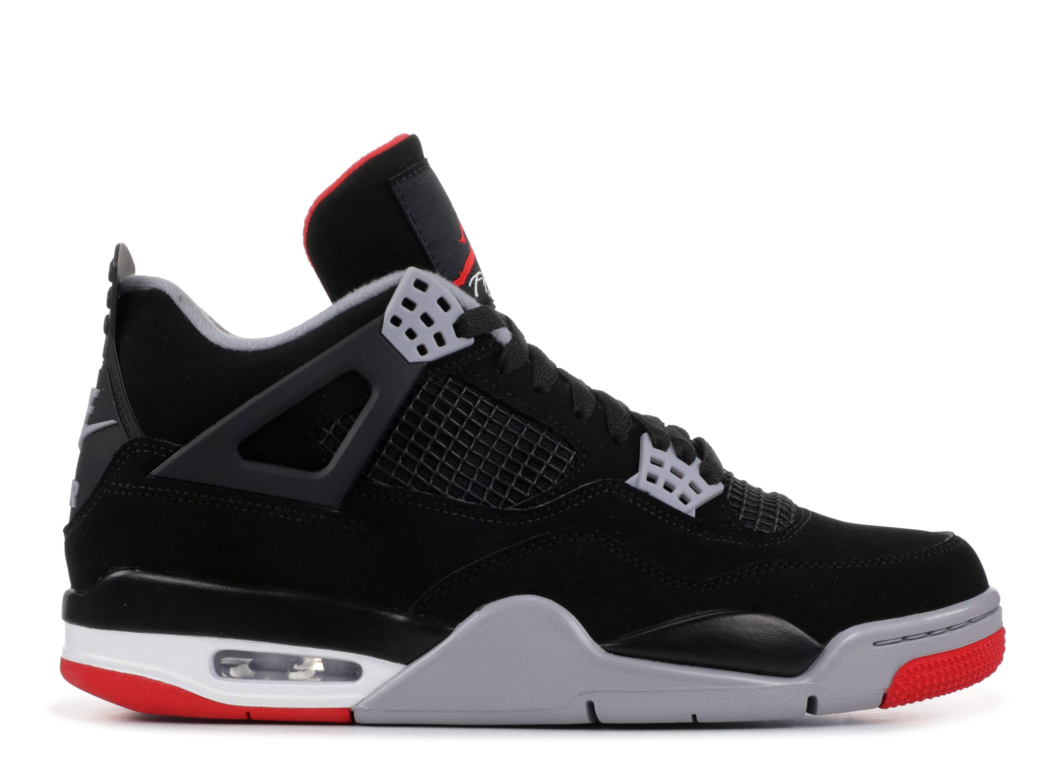 air jordan 4 bred retro iv og black cement red