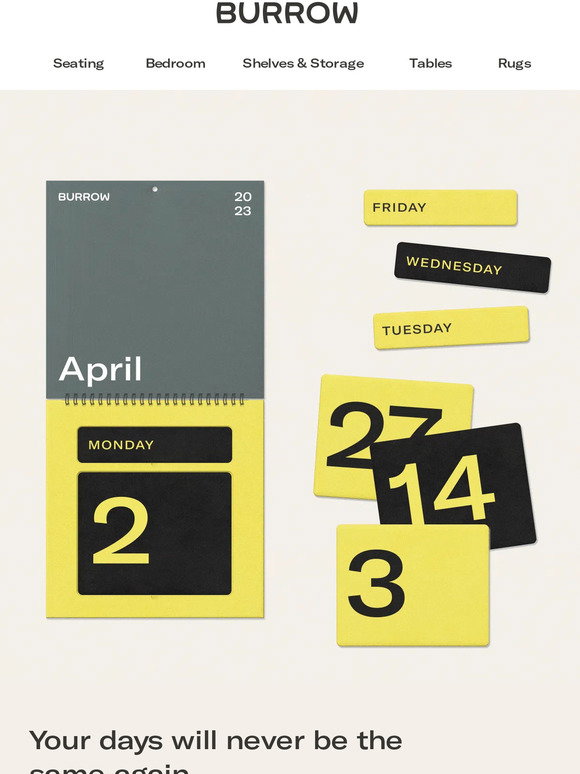 Burrow: Introducing: our first ever modular wall calendar | Milled