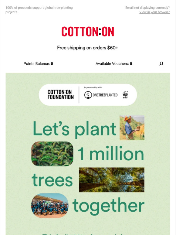 Cotton On Let’s plant 1 million trees together 💚 🌲 Milled