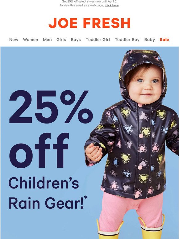 Splash Sale! Save On Children's Rain Gear