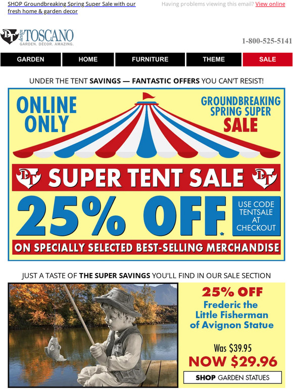 Design Toscano ☀️ Toscano’s Biggest Sale of the Year! Save 25 Off