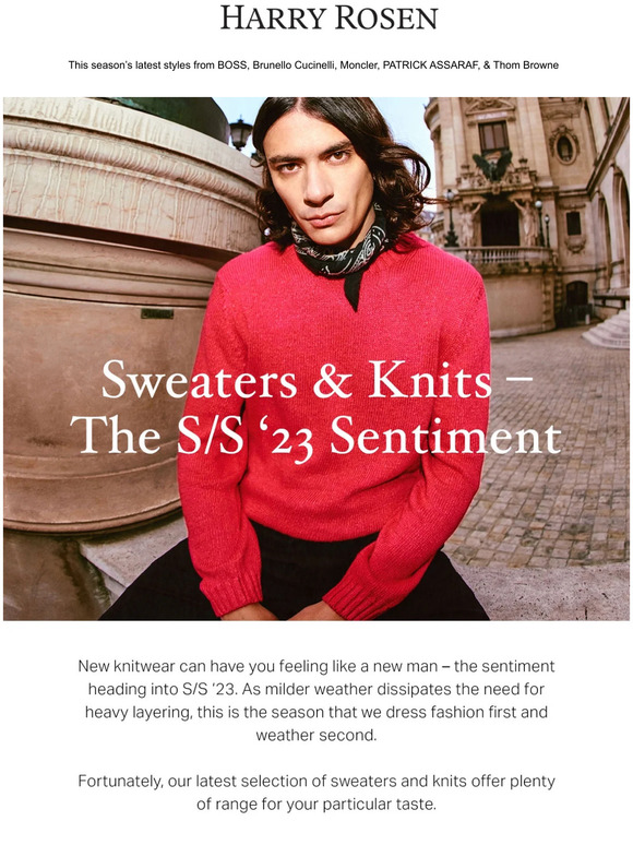 Harry Rosen Head into Spring With New Knits Like a New Man Milled