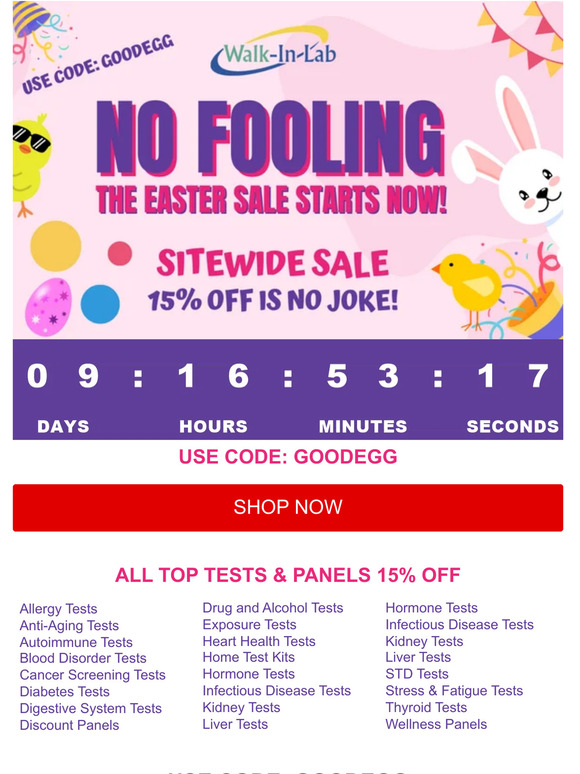 🤪 No fooling, we are starting our Easter Sale Now!  Save 15% off now through Easter