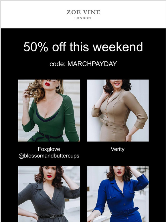 50% off this weekend