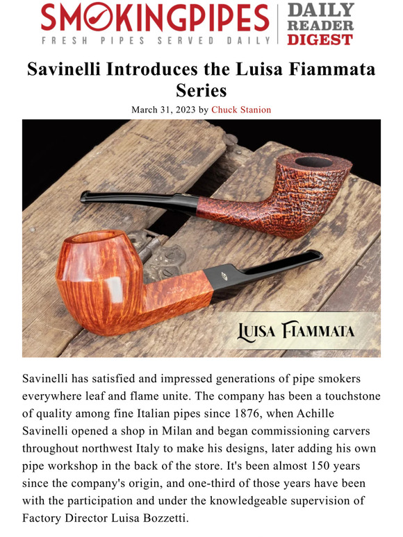 Savinelli Introduces the Luisa Fiammata Series