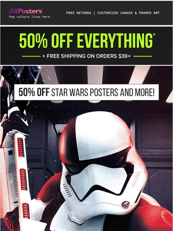 50% off Star Wars posters. This is the way....