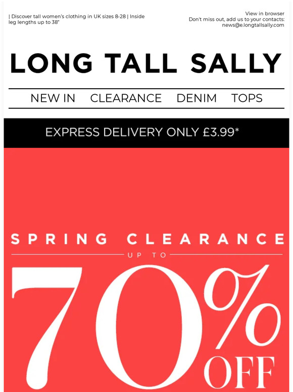 Up to 70% off your size!