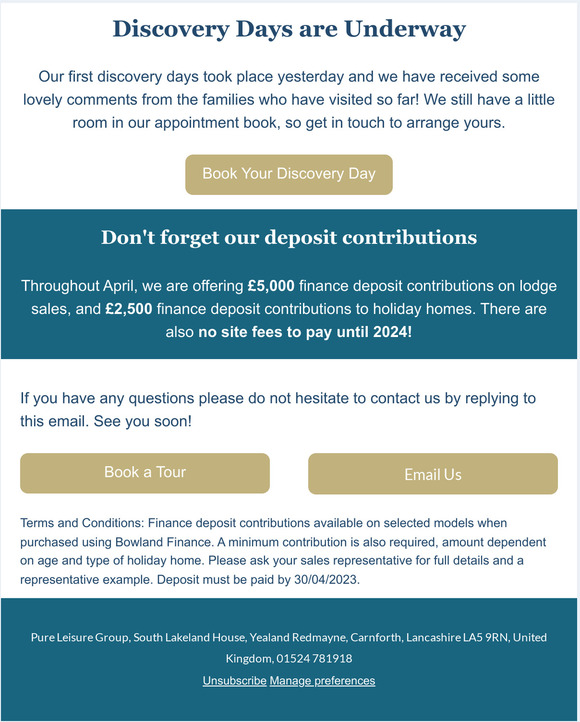 Limited VIP Discovery Days Available Throughout April