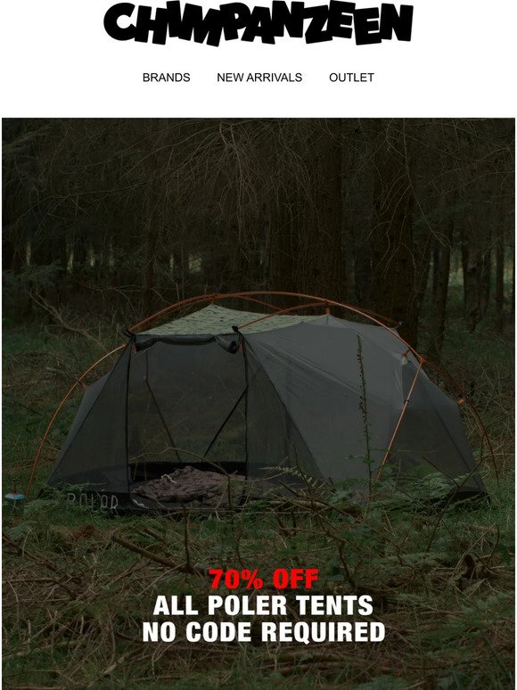 🤩 70% off ALL Poler tents