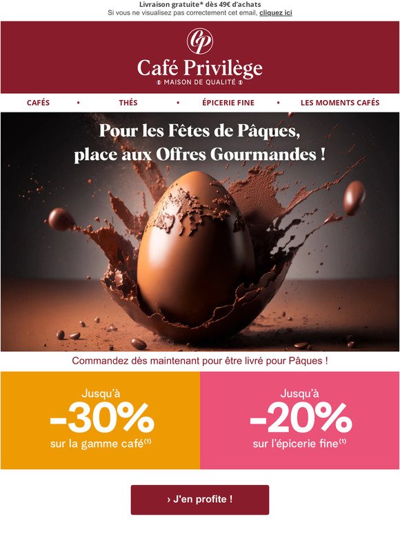MME —, -30% sur votre café Privilège !