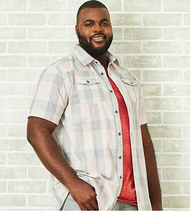 Plaid Short Sleeve Sport Shirt