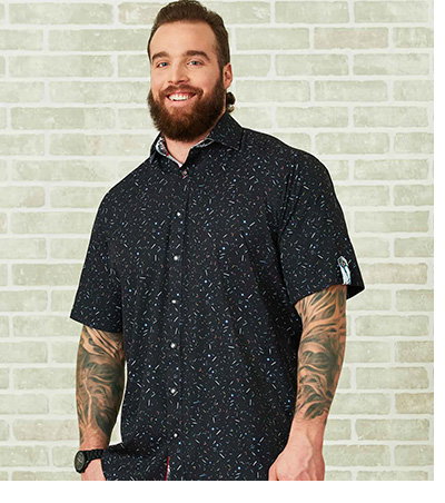 Geo Print Short Sleeve Sport Shirt