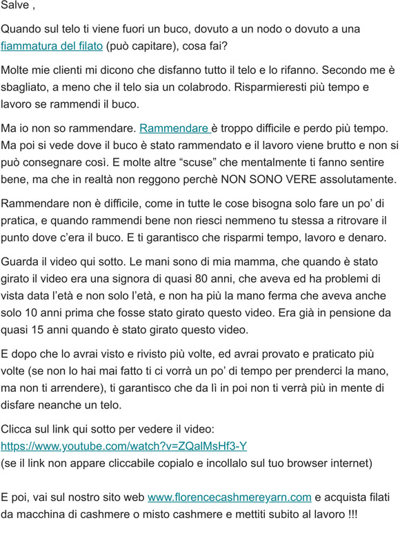(Hircus Filati) Disfai il telo o ripari il buco?