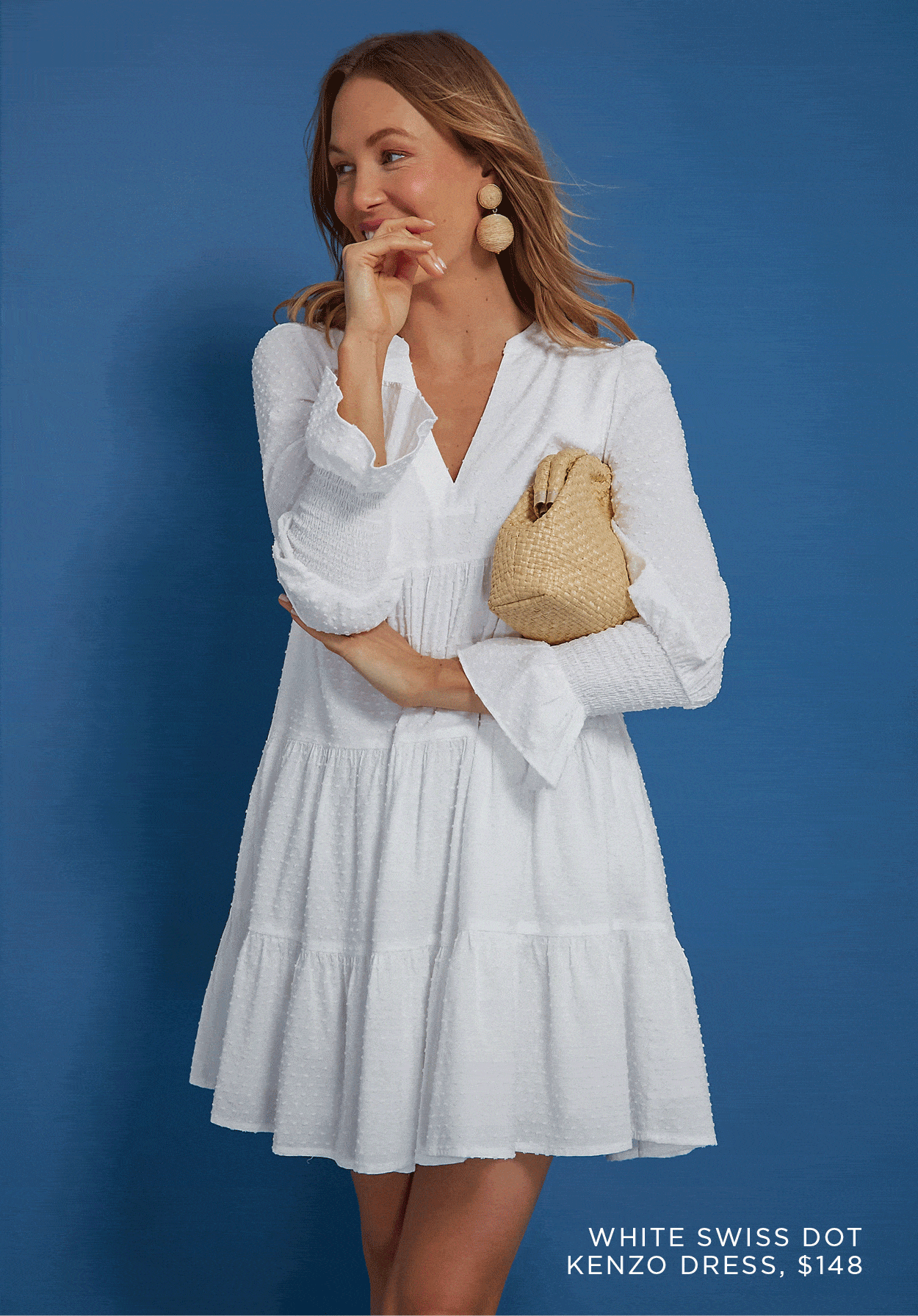 white christmas dresses Pomander Place Navy Cotton Poplin Kenzo Dress Navy / Xs main image 1