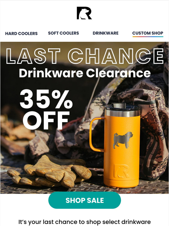 LAST CHANCE: 35% Off Select Drinkware Colors