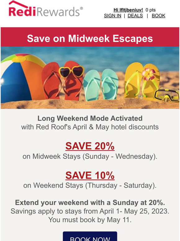 Red Roof: -your new benefits as a RediRewards Member awaits | Milled
