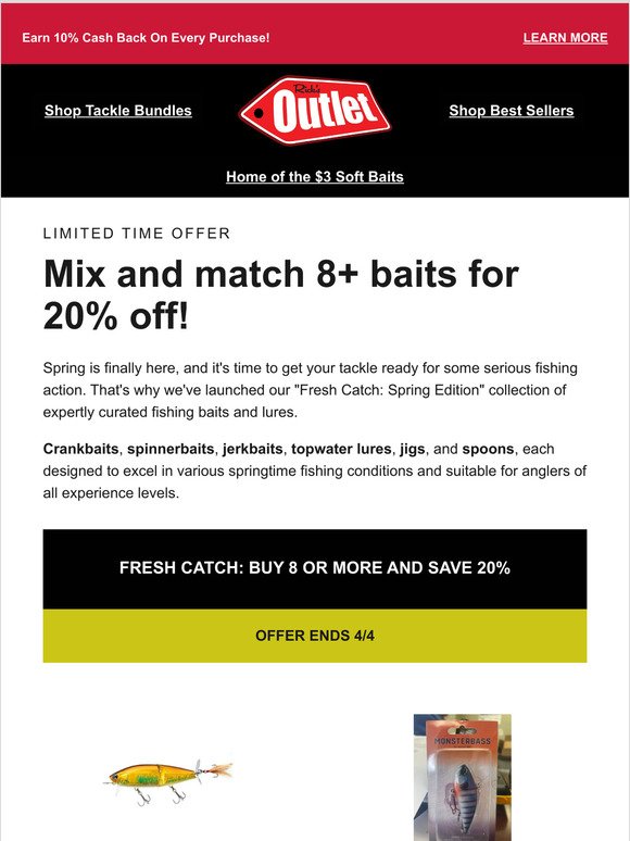 20% Off When You Pick Any 8 Baits from Our Fresh Catch Collection