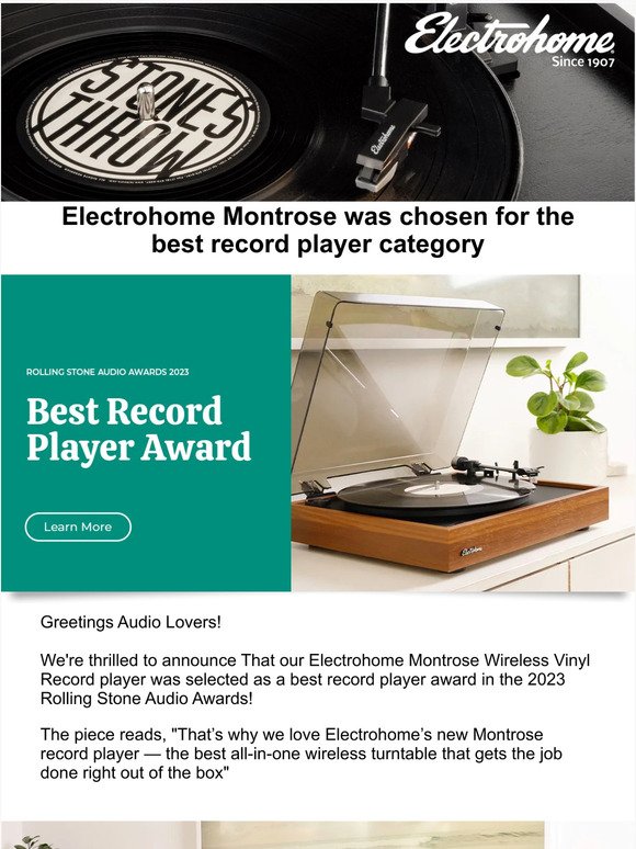 Rolling Stone Audio Awards - Electrohome Montrose