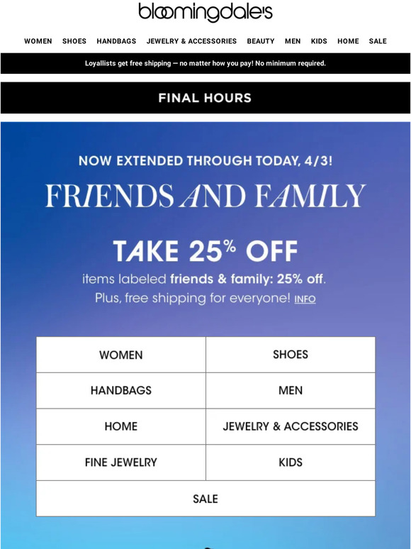 Bloomingdale's Friends & Family final hours! Take 25 off Michael Aram