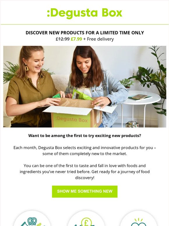 Discover new products for a limited time only