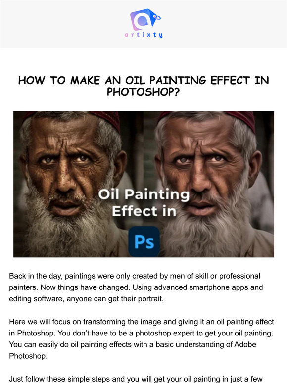 Artixty How to make an Oil Painting Effect in Milled