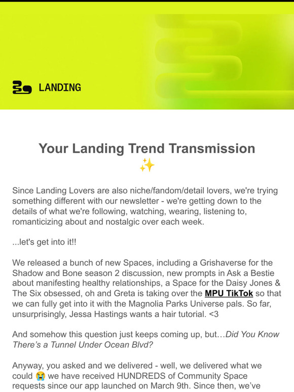 Trending this week on Landing ✨